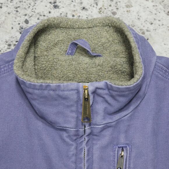 Vintage Carhartt WOMENS WV001 BDK Sherpa Lined Purple Vest Size Small - Picture 7 of 11